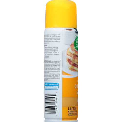 Food Club Cooking Spray, Non-Stick, Butter Flavored