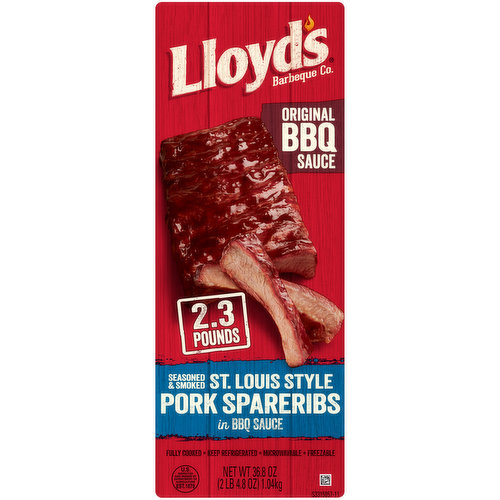 Lloyd's Seasoned & Smoked St. Louis Style Pork Spareribs in Original BBQ Sauce