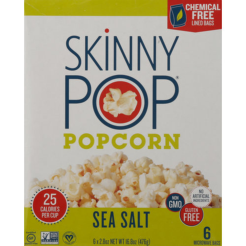 Save on SkinnyPop Microwave Popcorn Sea Salt Gluten Free - 6 ct Order  Online Delivery