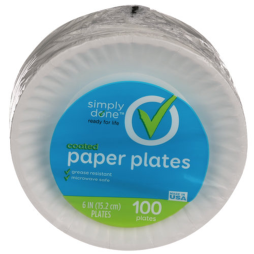 Simply Done Paper Plates, Coated