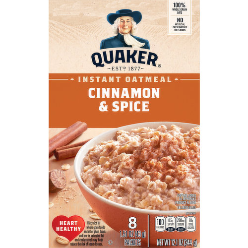 Quaker Instant Oatmeal, Cinnamon & Spice