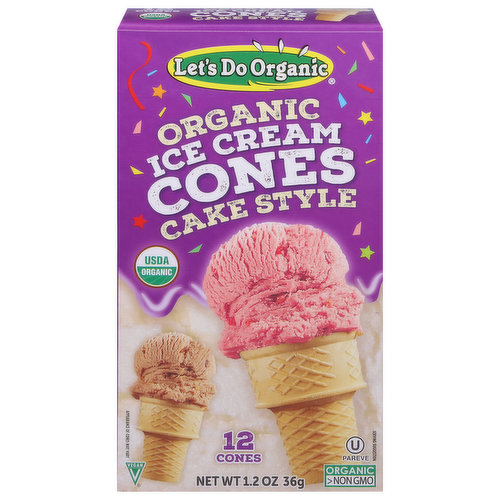 Let's Do Organic Ice Cream Cones, Organic, Cake Style