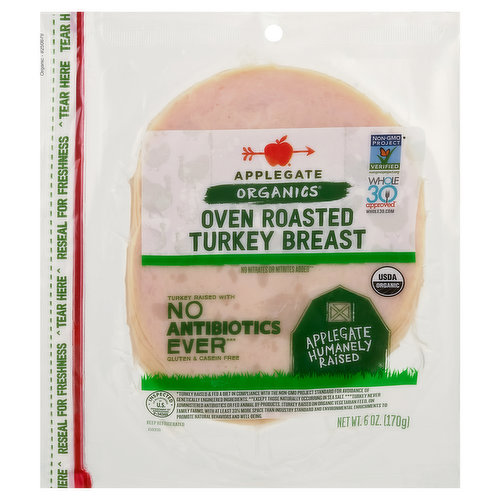 Applegate Organics Turkey Breast, Oven Roasted