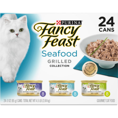 Fancy Feast Gravy Wet Cat Food Variety Pack, Seafood Grilled Collection