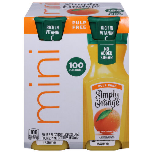 Simply Orange Juice, Pulp Free, Mini