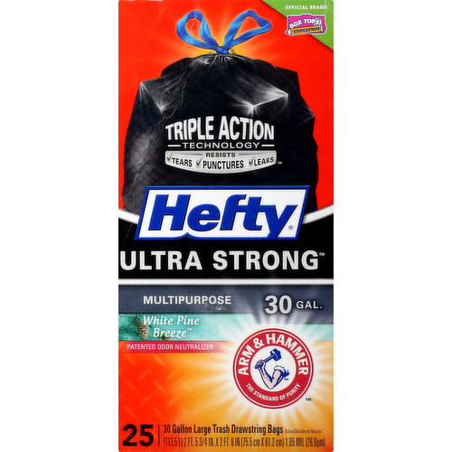 Hefty Ultra Strong Tall Kitchen Drawstring Trash Bags - Clean