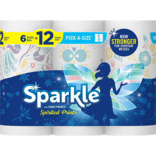 Sparkle Paper Towels, Pick A Size, Spirited Prints, 2 Ply