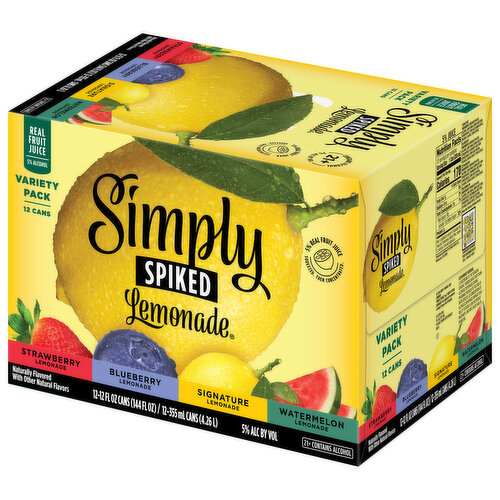 Simply Spiked Beer, Lemonade, Variety Pack