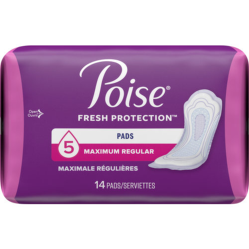 Poise Pads, Moderate, Regular Length - King Kullen