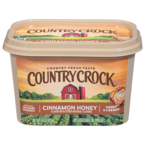 Country Crock Vegetable Oil Spread, Sweet & Creamy, Cinnamon Honey