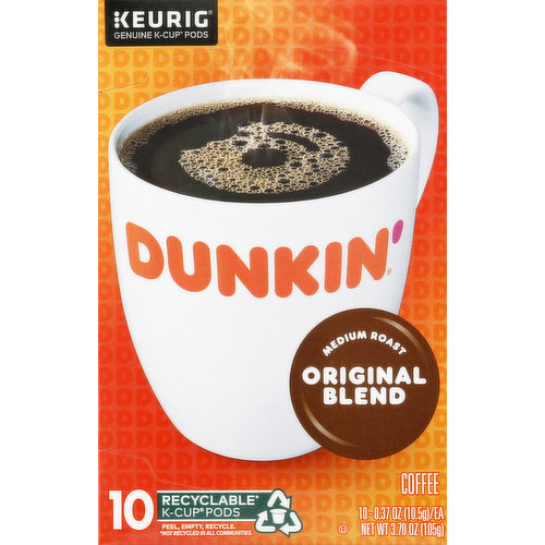 Dunkin' Coffee, Medium Roast, Original Blend, K-Cup Pods