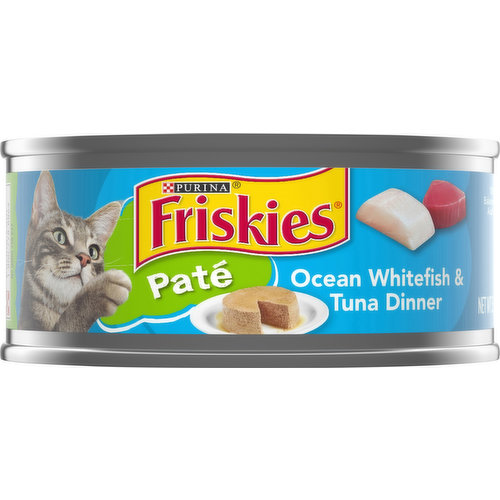 Friskies Cat Food, Ocean Whitefish & Tuna Dinner