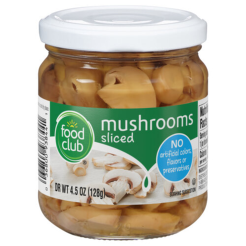 Food Club Mushrooms, Sliced