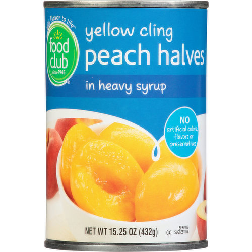 Food Club Peach Halves in Heavy Syrup, Yellow Cling