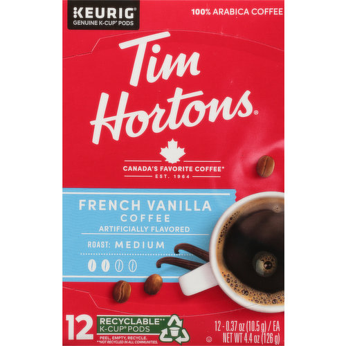 Tim Hortons Coffee, Medium Roast, French Vanilla, K-Cup Pods