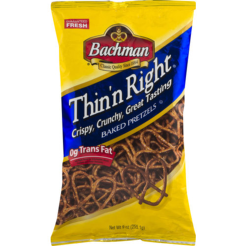 Bachman Baked Pretzels, Thin'n Right