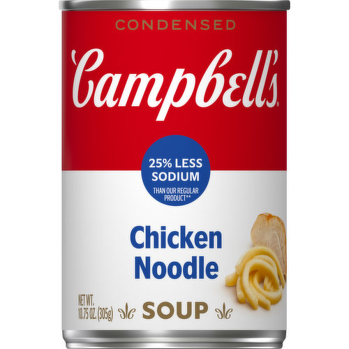 Campbell's Condensed Soup, 25% Less Sodium, Chicken Noodle