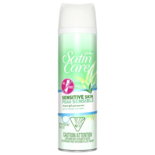 Gillette Shave Gel, with Aloe Vera, Sensitive Skin
