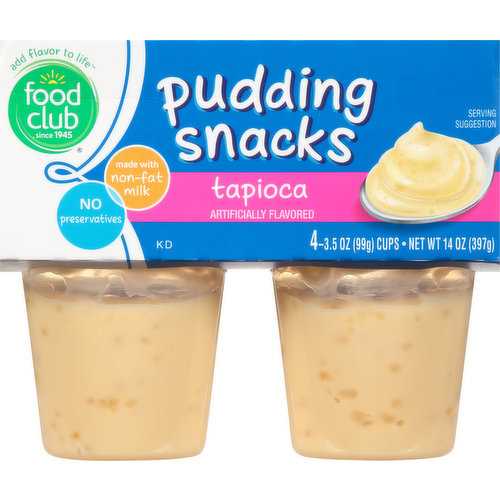 Food Club Pudding Snacks, Tapioca