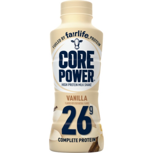 Whether youre working towards a new personal record or youre trying to stay fit, you should make the most of your workouts, which includes your recovery. Core Power protein shakes has everything you need to refuel, rebuild and rehydrate, to help you recover from your workout. 
  
With Core Power Vanilla, you get a protein shake thats packed with 26g of high quality protein, all 9 essential amino acids, electrolytes and the smooth taste of vanilla.
 
Fueled by fairlife ultra-filtered milk, Core Power is about helping you recover after a workout so you feel good and can tackle the rest of your day.
 
Recover & Build Lean Muscle.