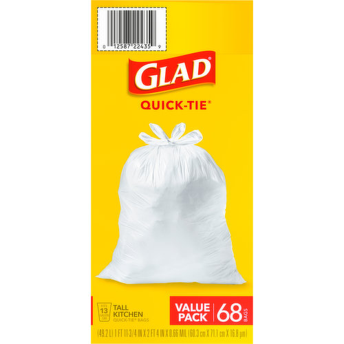 Glad Tall Kitchen Bags, Value Pack, 13 Gallon