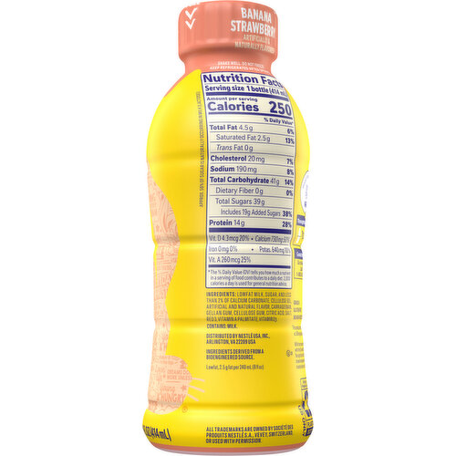 Nesquik Milk, Lowfat, Banana Strawberry