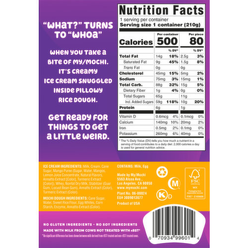 mochi ice cream nutrition