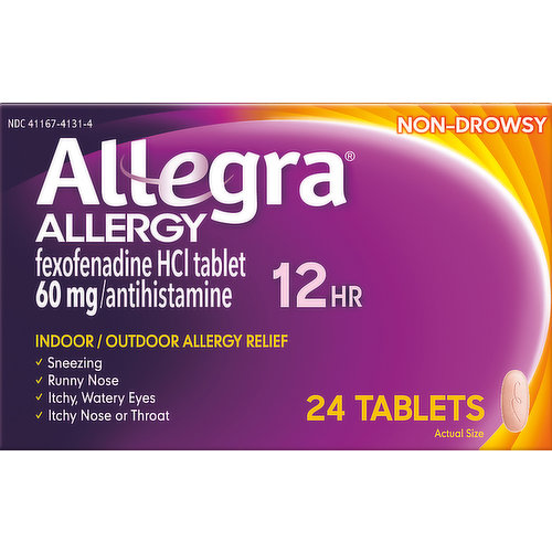 Allegra Allergy Relief, Indoor/Outdoor, Non-Drowsy, 12 Hr, Tablets