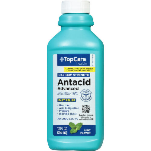 TopCare Antacid, Advanced, Maximum Strength, Mint Flavor
