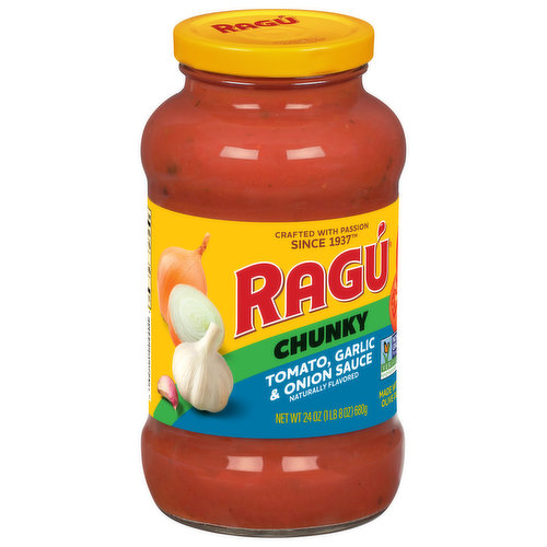 Ragu Sauce, Chunky, Tomato, Garlic & Onion