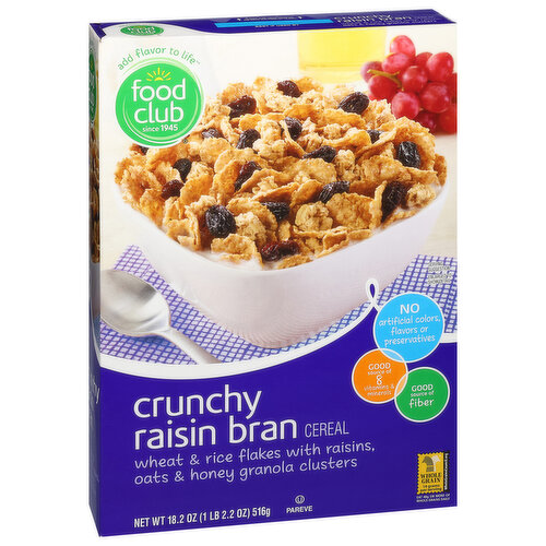 Food Club Cereal, Crunchy Raisin Bran