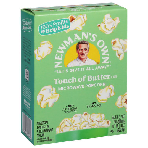 Newman's Own Microwave Popcorn, Touch of Butter Flavor