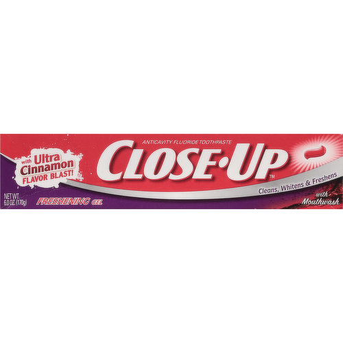 Closeup Toothpaste, With Ultra Cinnamon Flavor Blast, Freshening Gel