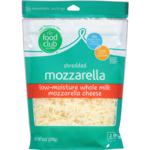 Food Club Shredded Cheese, Mozzarella