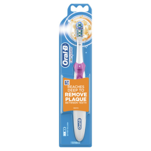 Oral B Complete Battery Powered Toothbrush, 1 Count, Colors May Vary