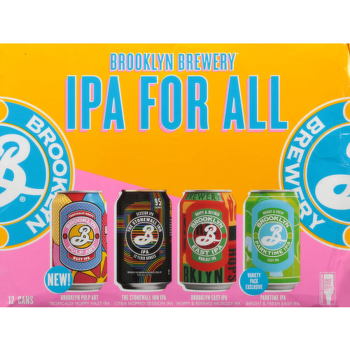 Brooklyn Brewery Beer, IPA for All, Assorted