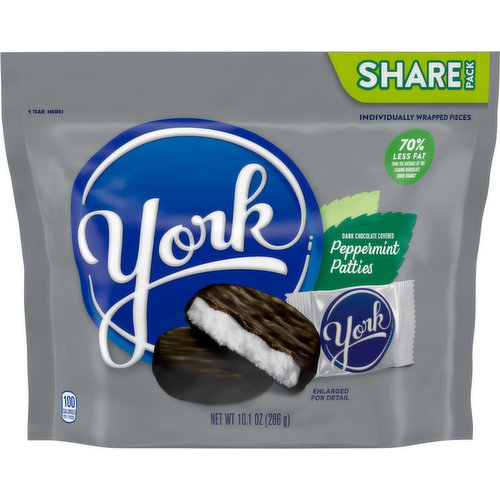 York Peppermint Patties, Dark Chocolate Covered, Share Pack