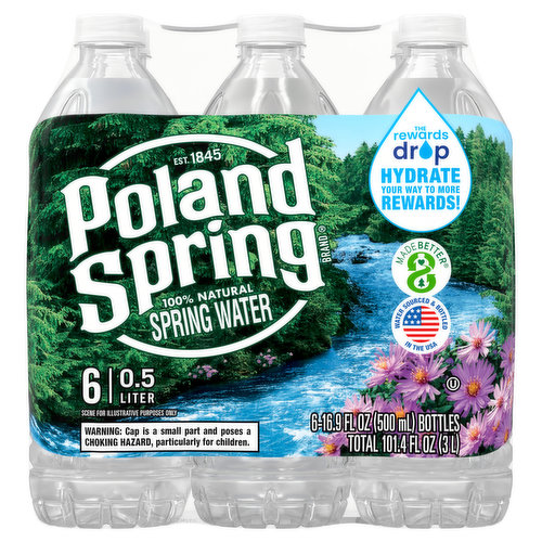 Poland Spring Spring Water, 100% Natural