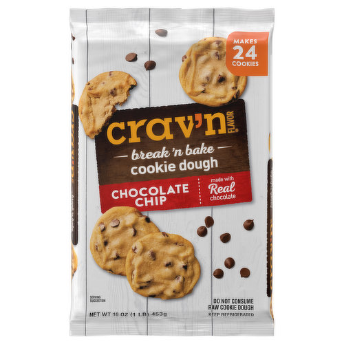 Crav'n Flavor Cookie Dough, Chocolate Chip, Break 'n Bake