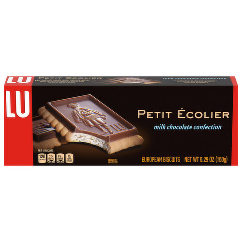 Lu European Biscuits, Milk Chocolate, Petit Ecolier