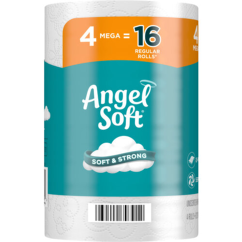 Angel Soft Bathroom Tissue, Unscented, Mega, 2-Ply