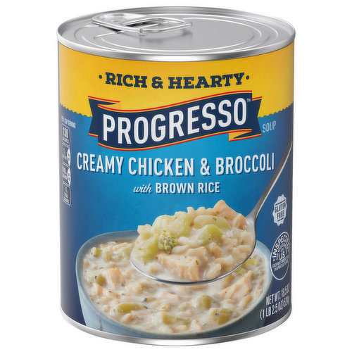 Progresso Soup, Creamy Chicken & Broccoli with Brown Rice, Rich & Hearty