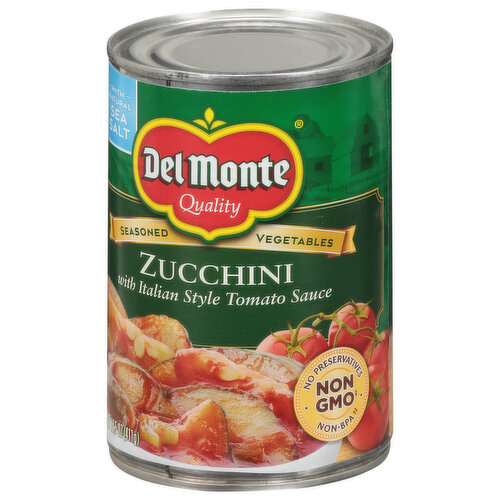 Del Monte Zucchini, with Italian Style Tomato Sauce, Sea Salt