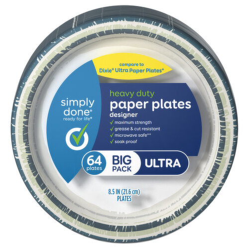 Simply Done Paper Plates, Designer, Heavy Duty, Ultra, Big Pack