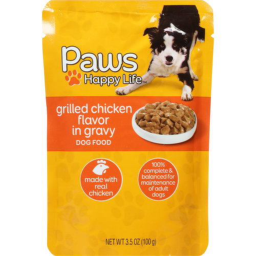 Paws Happy Life Dog Food, Grilled Chicken Flavor in Gravy