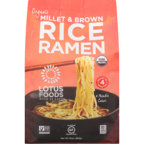 Lotus Foods Rice Ramen, Organic, Millet & Brown