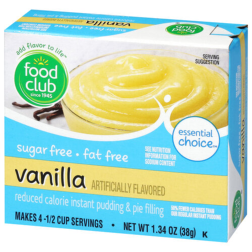 Food Club Pudding & Pie Filling, Reduced Calorie, Instant, Vanilla