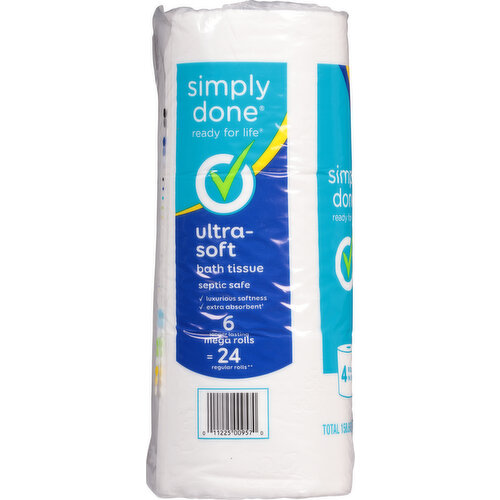 Simply Done Bath Tissue, Ultra-Soft, 2-Ply, Mega Rolls