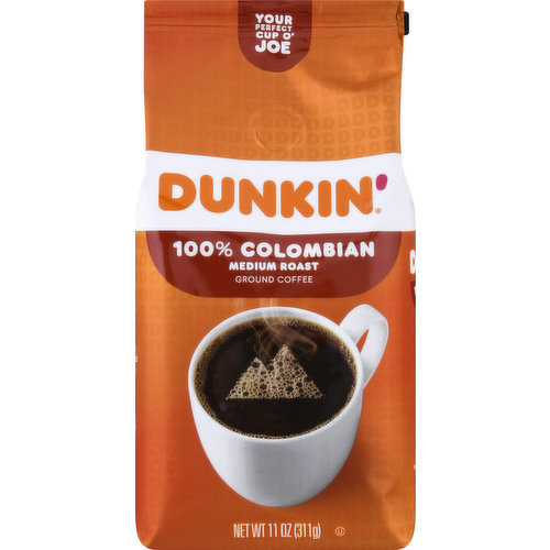 Dunkin' Coffee, Ground, Medium Roast, 100% Colombian