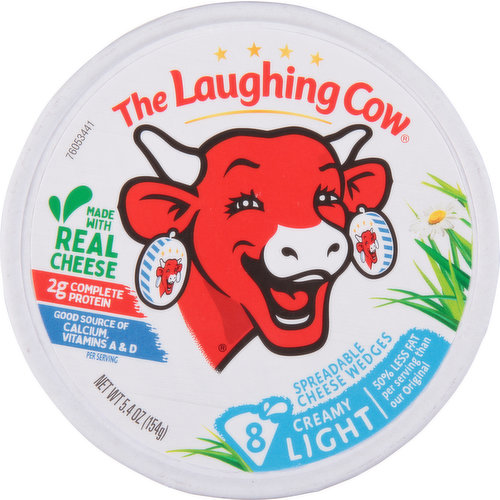 The Laughing Cow Spreadable Cheese Wedges, Light, Creamy